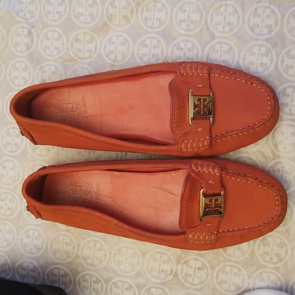 Orange Leather Tory Burch loafer size 8.5